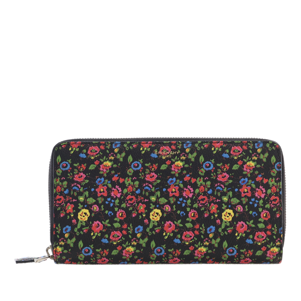 Pre-Loved Givenchy Leather Floral Print Zip Around Wallet